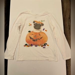 The children’s place girls s 7/8 Halloween long sleeve graph t shirt white